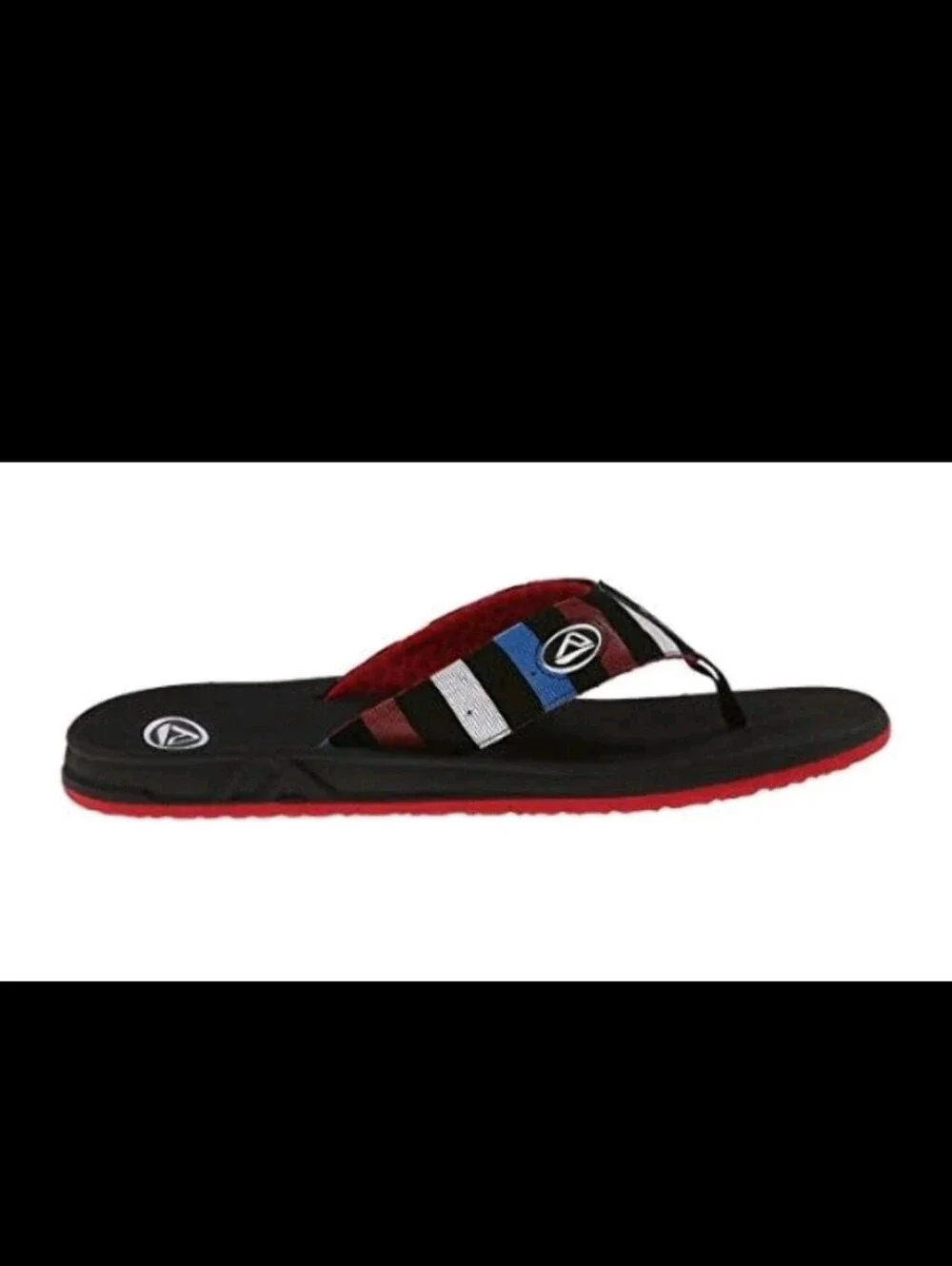 Reef Men's Size Phantoms Black/Red/Blue 2476USA Sandals Flip Flops